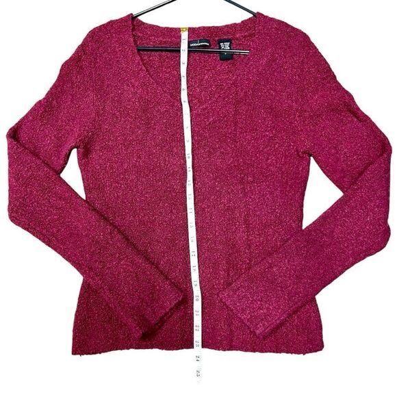 90’s Moda international x Victoria’s Secret Burgundy v neck stretch sweater sz L - Picture 5 of 13